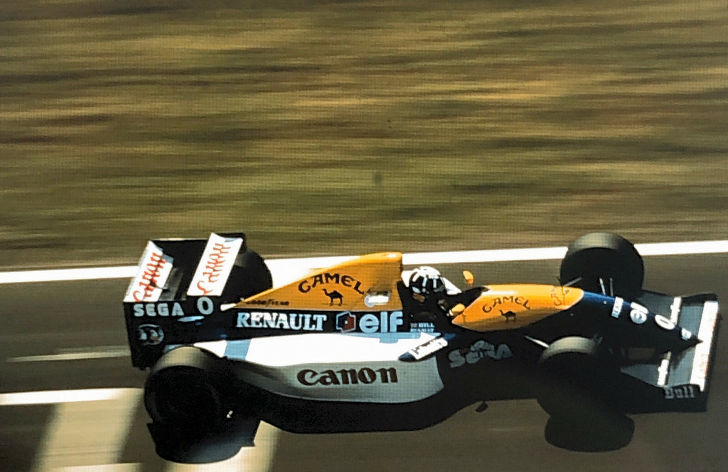 Vintage Formula One F1 35mm Racing Slide Damon Hill Renault ELF Racing Car 