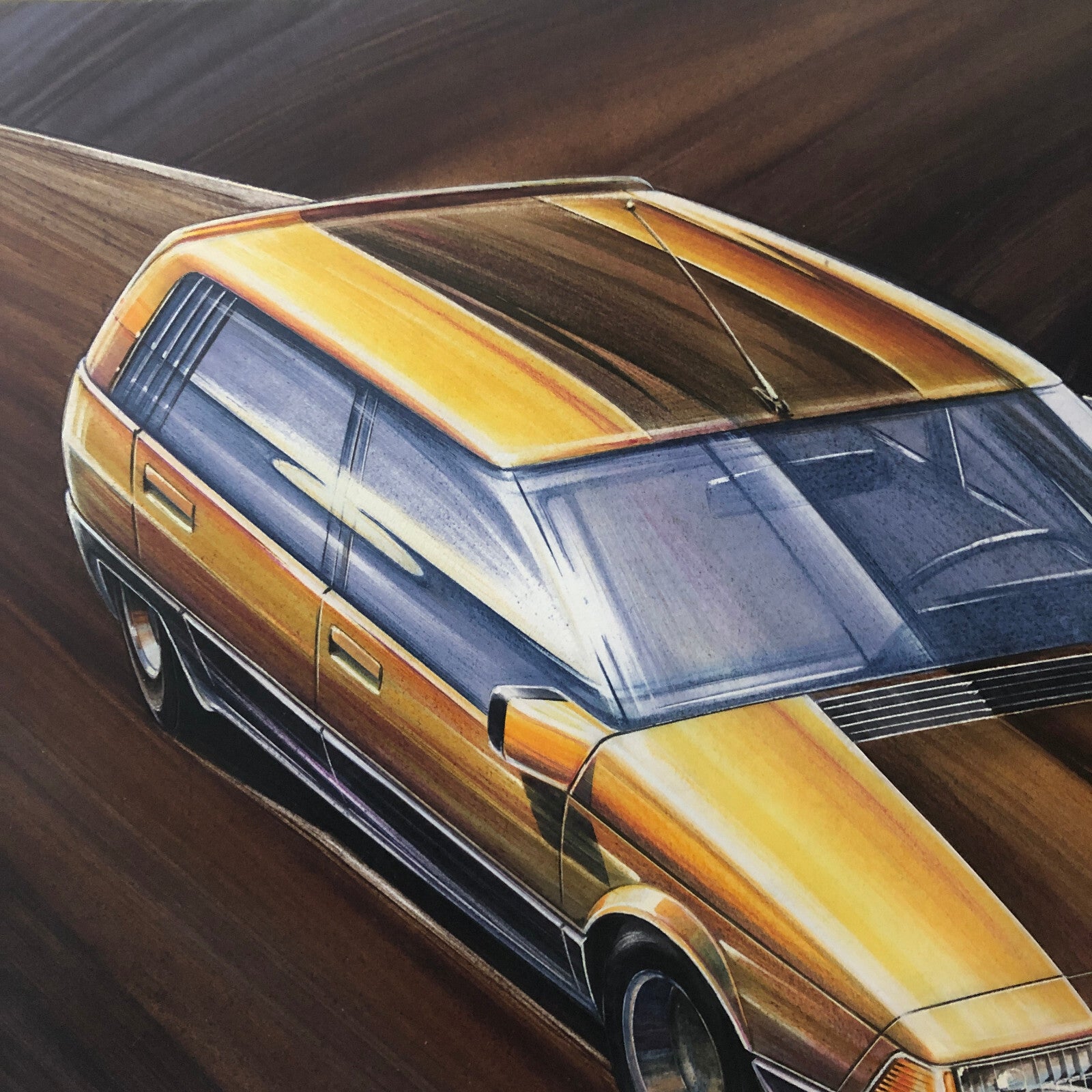 Vintage Concept Car Styling Design Art Illustration Volkswagen VW