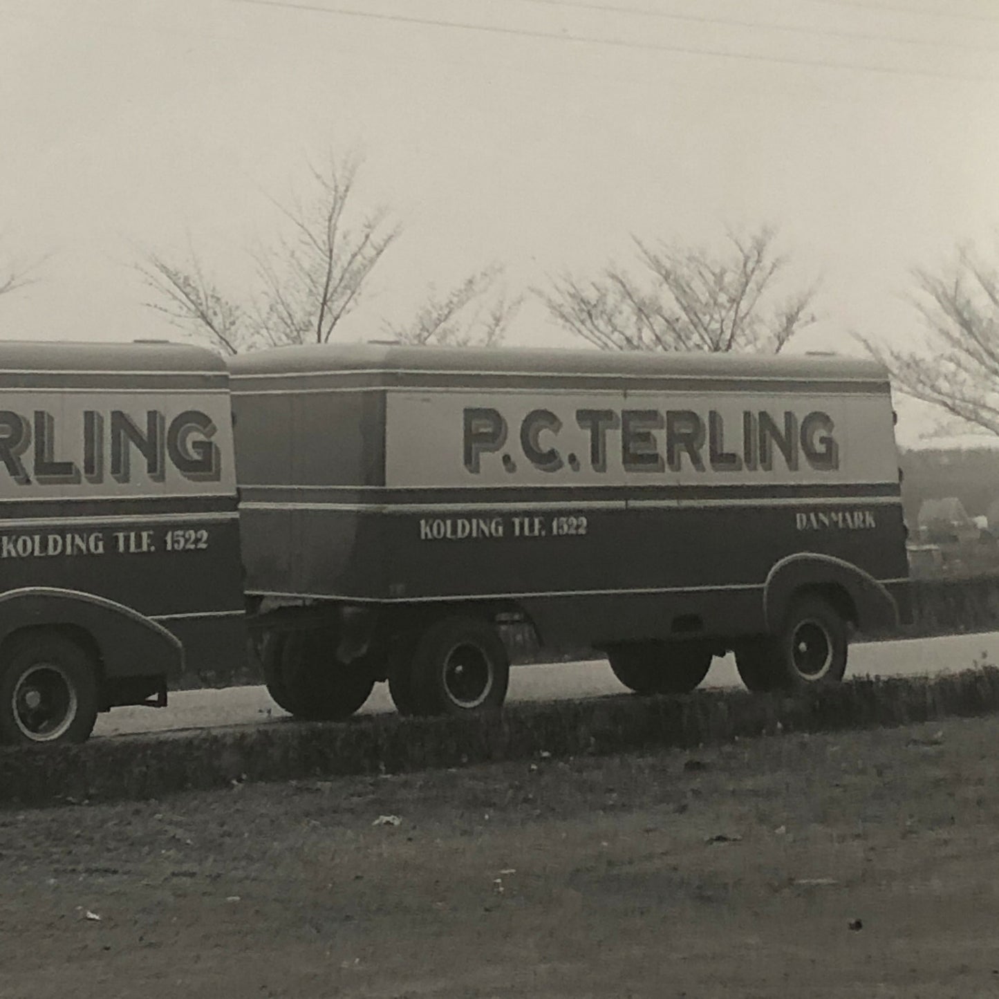 Vintage Photo Photograph of a Truck and Trailer - Denmark ? 