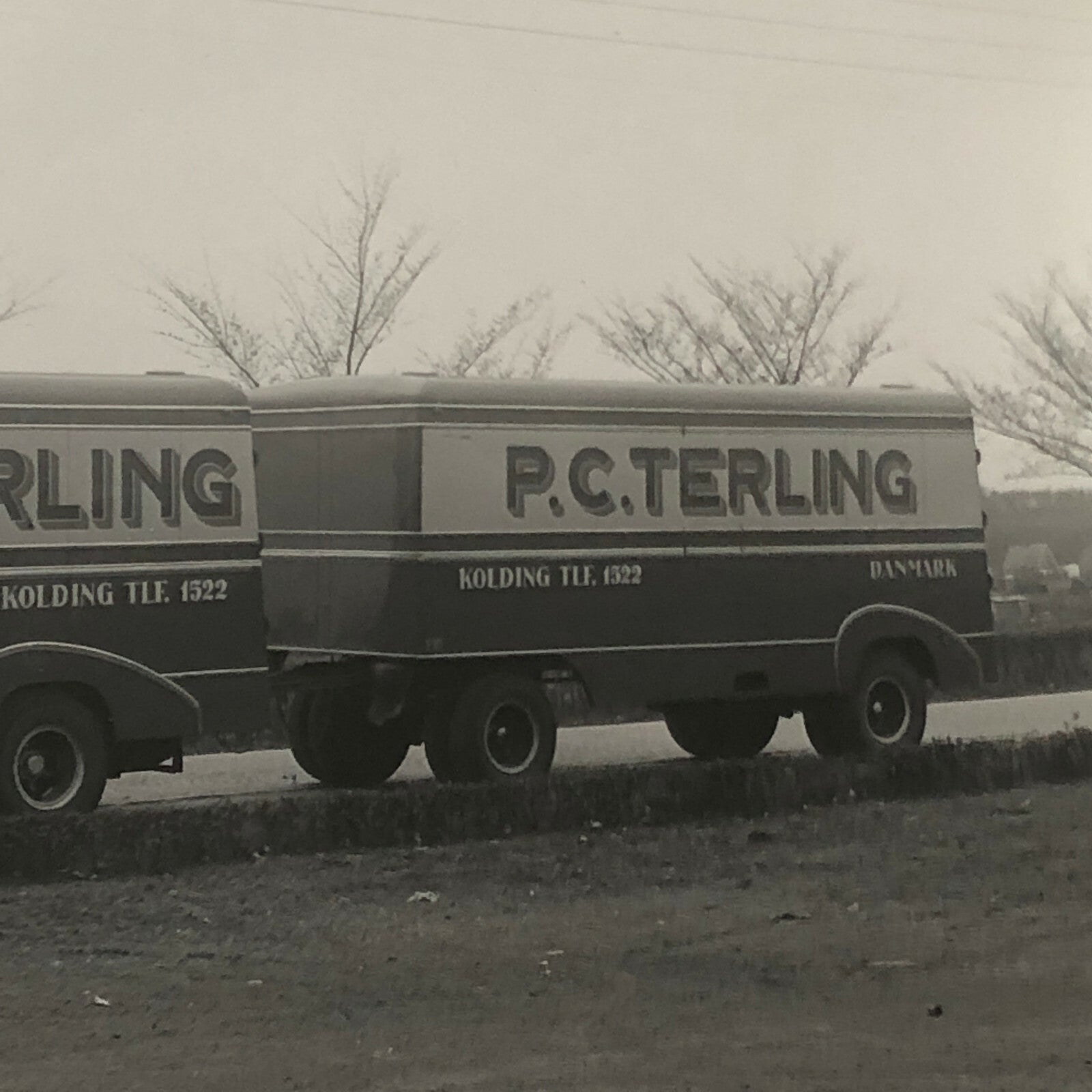 Vintage Photo Photograph of a Truck and Trailer - Denmark ? 