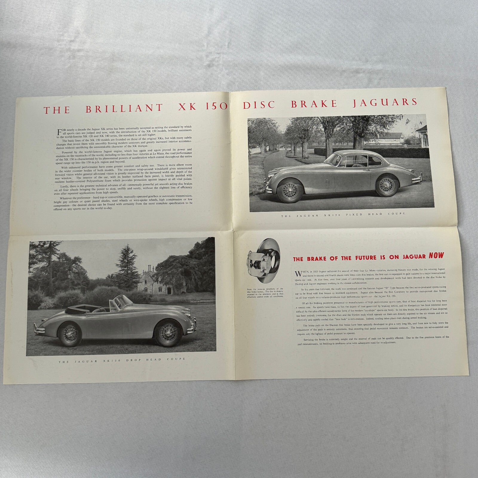 Jaguar XK150 Drophead Convertible and Fixed Head Coupe Sales Brochure Catalog
