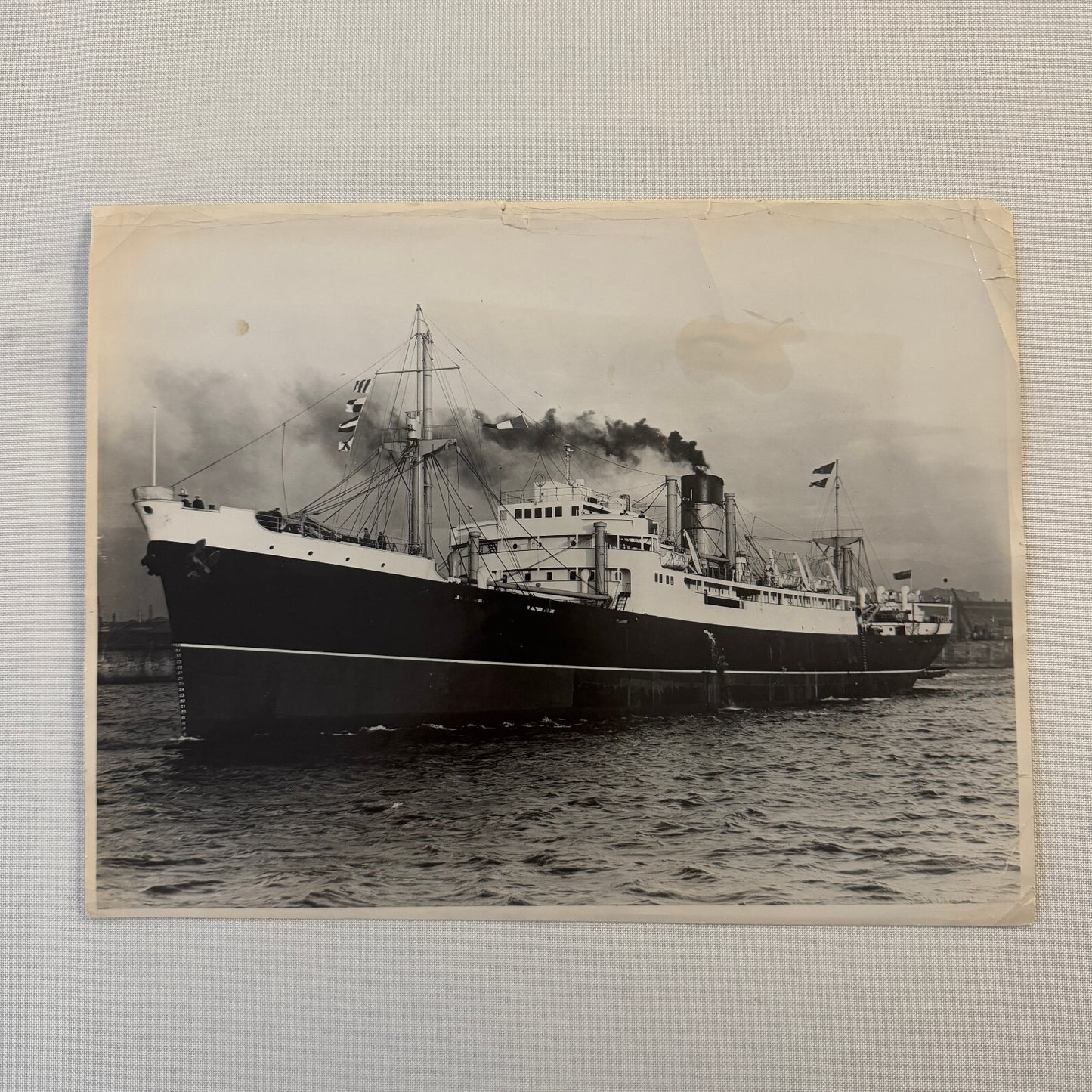 Cunard Line Arabia Ship Boat Press Photo Photograph 1948 Vintage Halifax