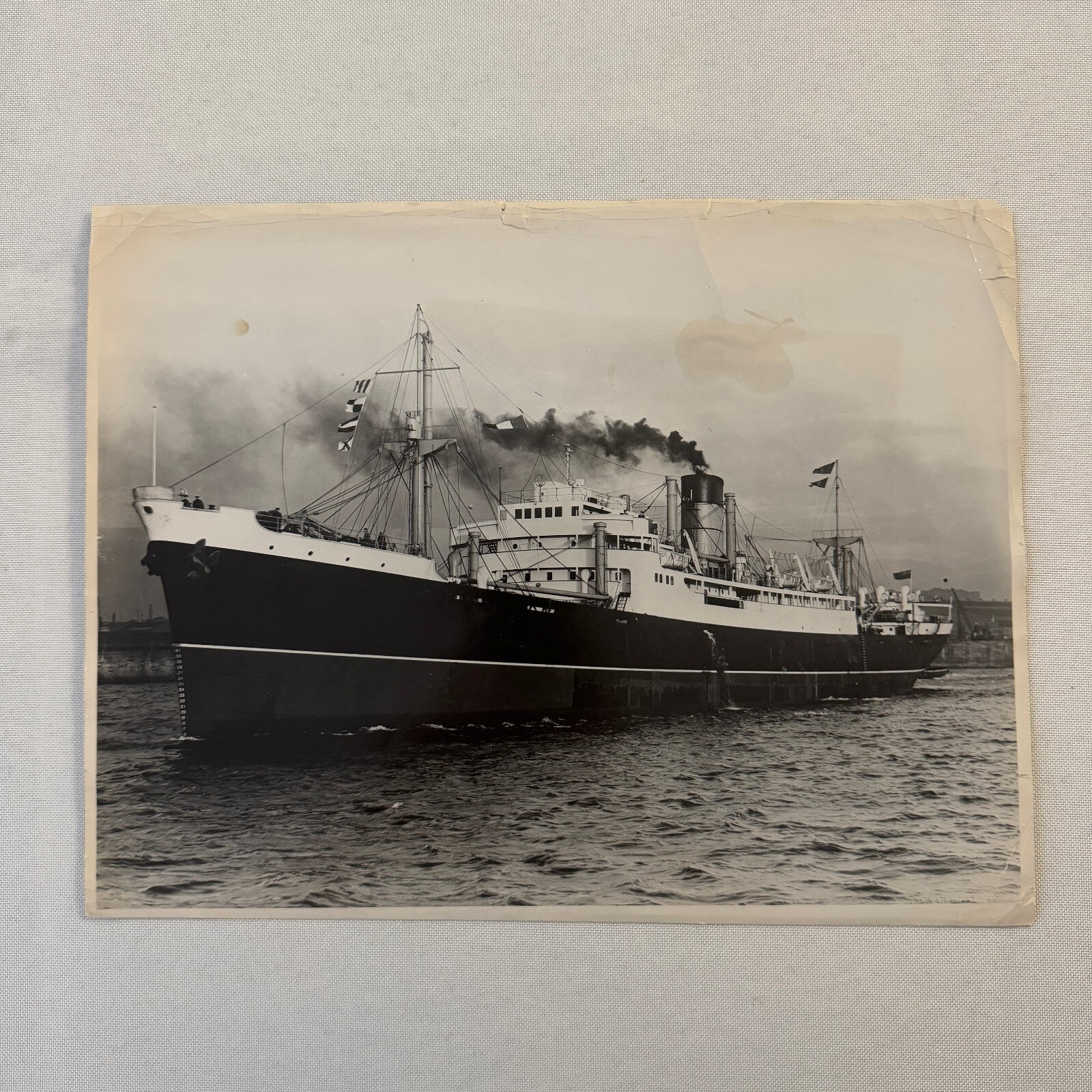 Cunard Line Arabia Ship Boat Press Photo Photograph 1948 Vintage Halifax