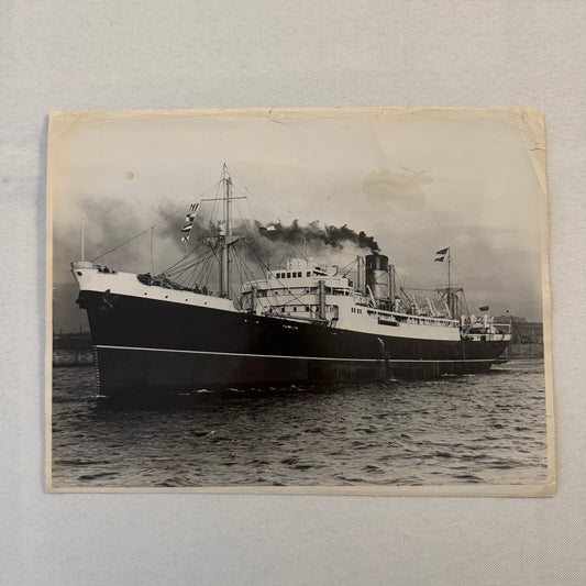 Cunard Line Arabia Ship Boat Press Photo Photograph 1948 Vintage Halifax
