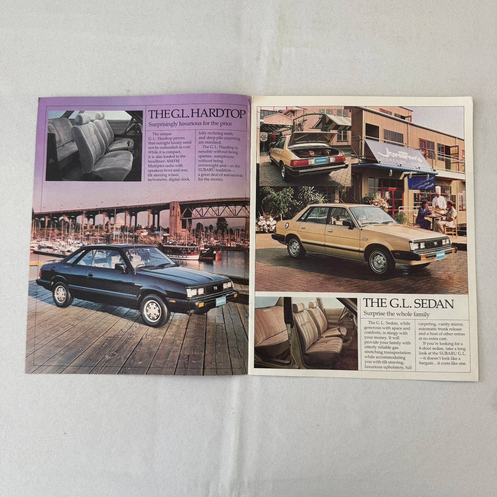 Vintage Subaru Car Sales Brochure Catalog Advertising GL Hatchback Wagon Sedan