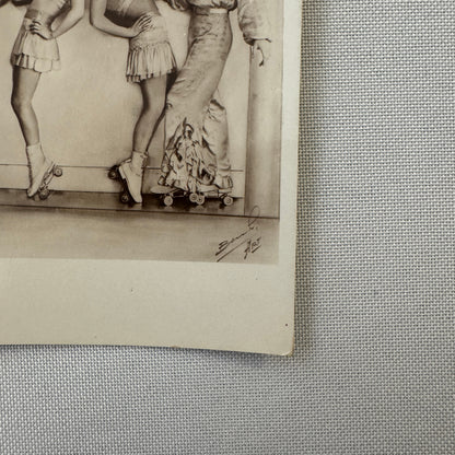Circus Rollerskating Roller Skate Circus Act Photo Photograph Postcard Vintage