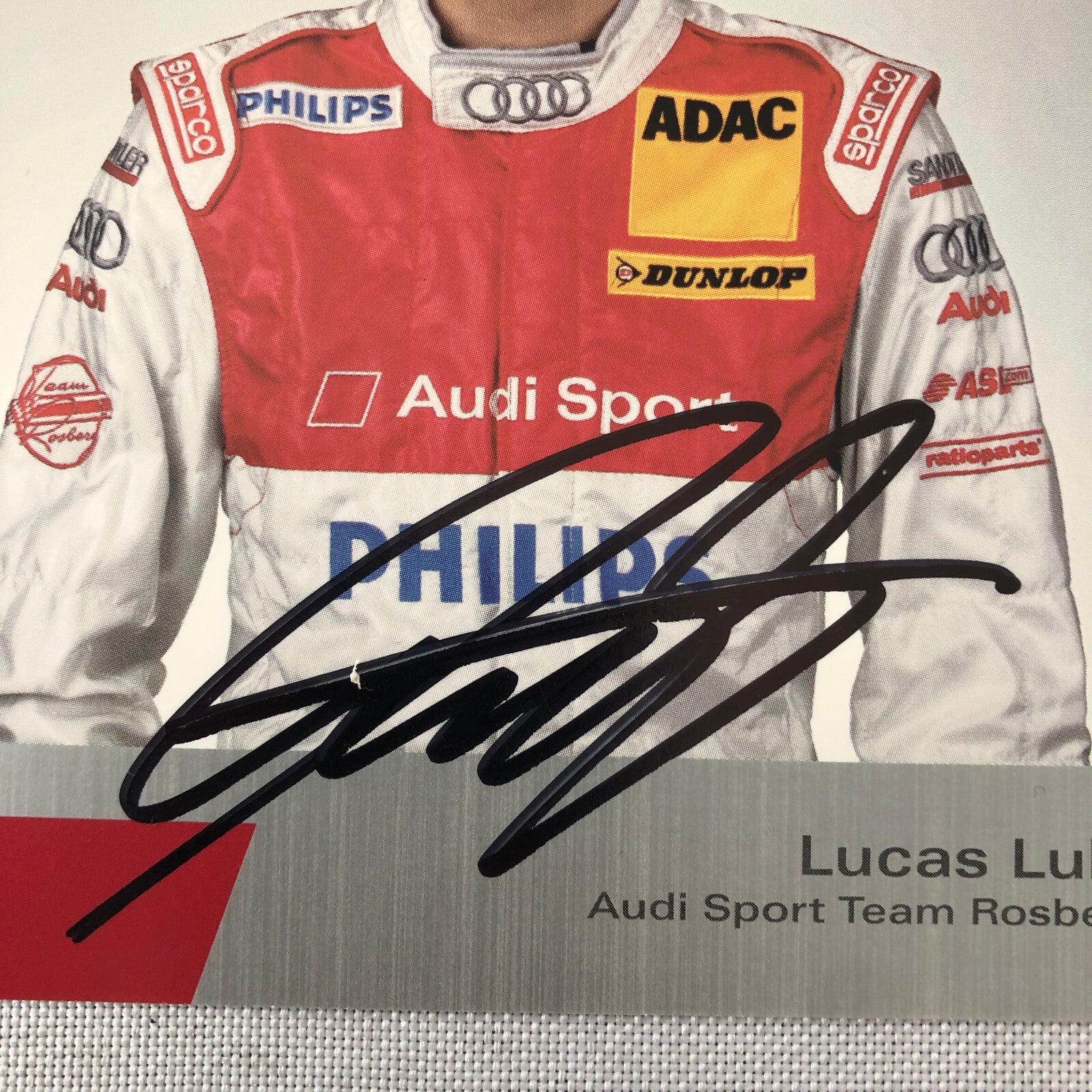 Audi Sport Racing Team Rosberg Lucas Luhr SIGNED Autograhed Card