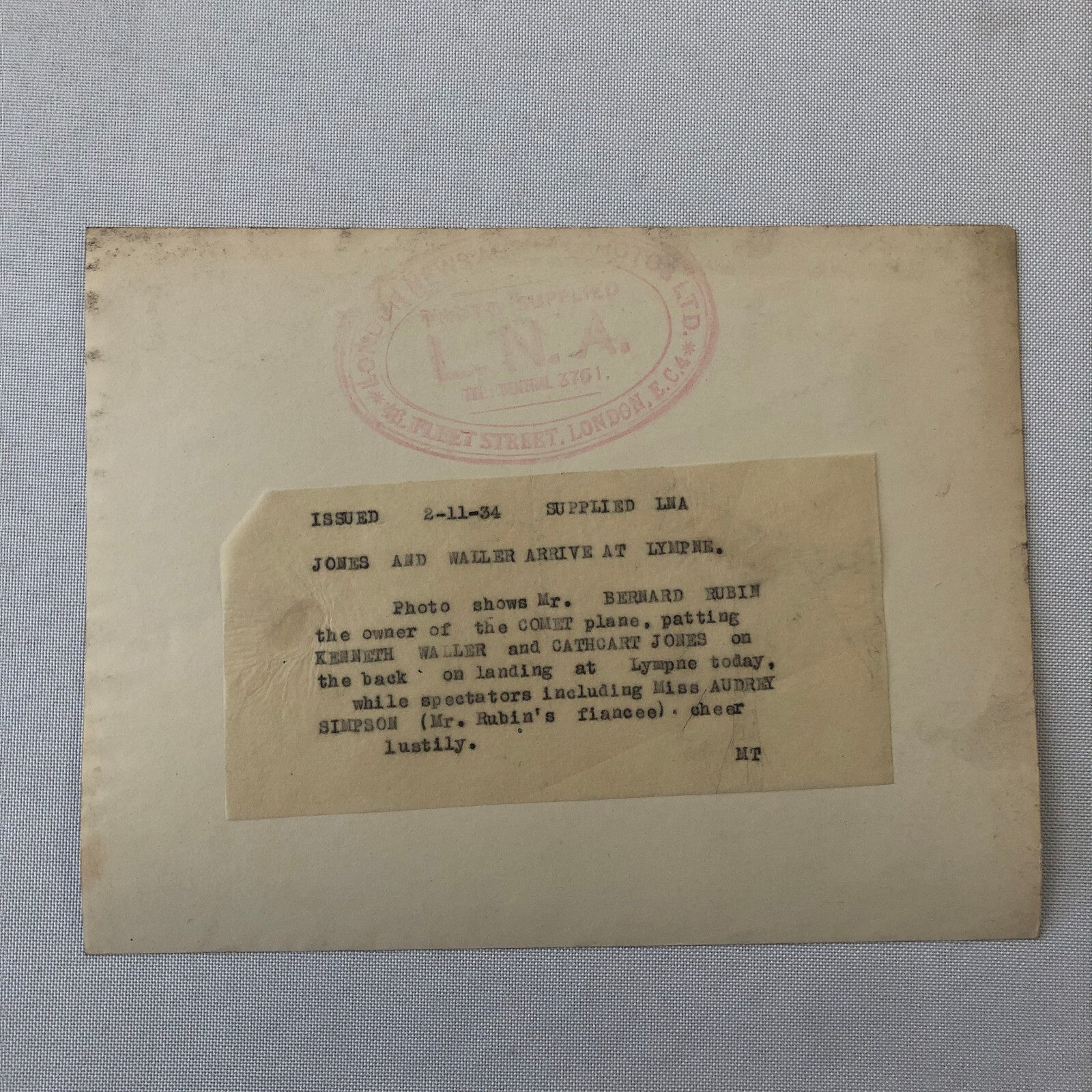 Press Photo Photograph Air Race Aviators Pilots Plane Airplane 1934 London News