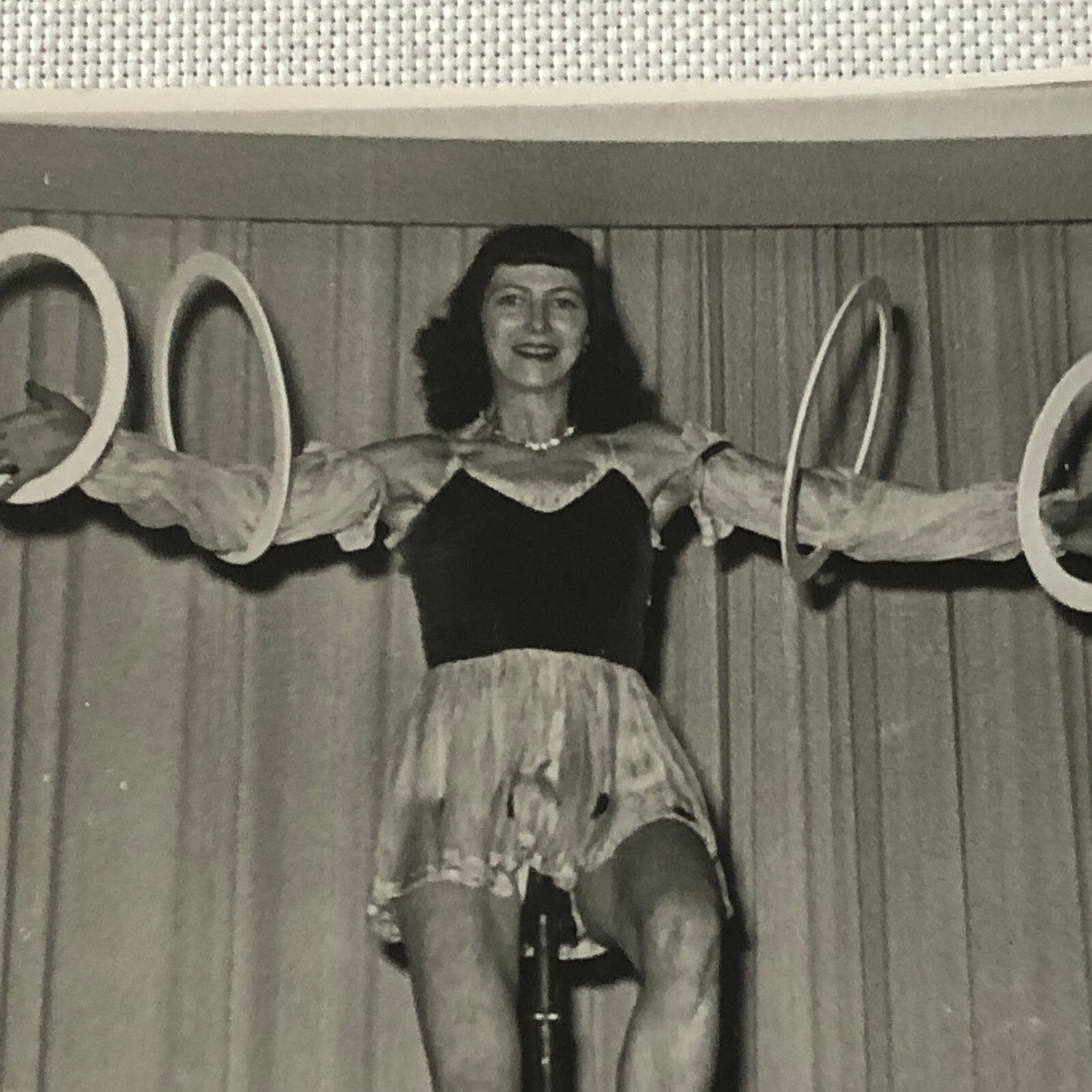 Circus Performer on Unicycle with Rings Photo Photograph Berlin Germany Vintage