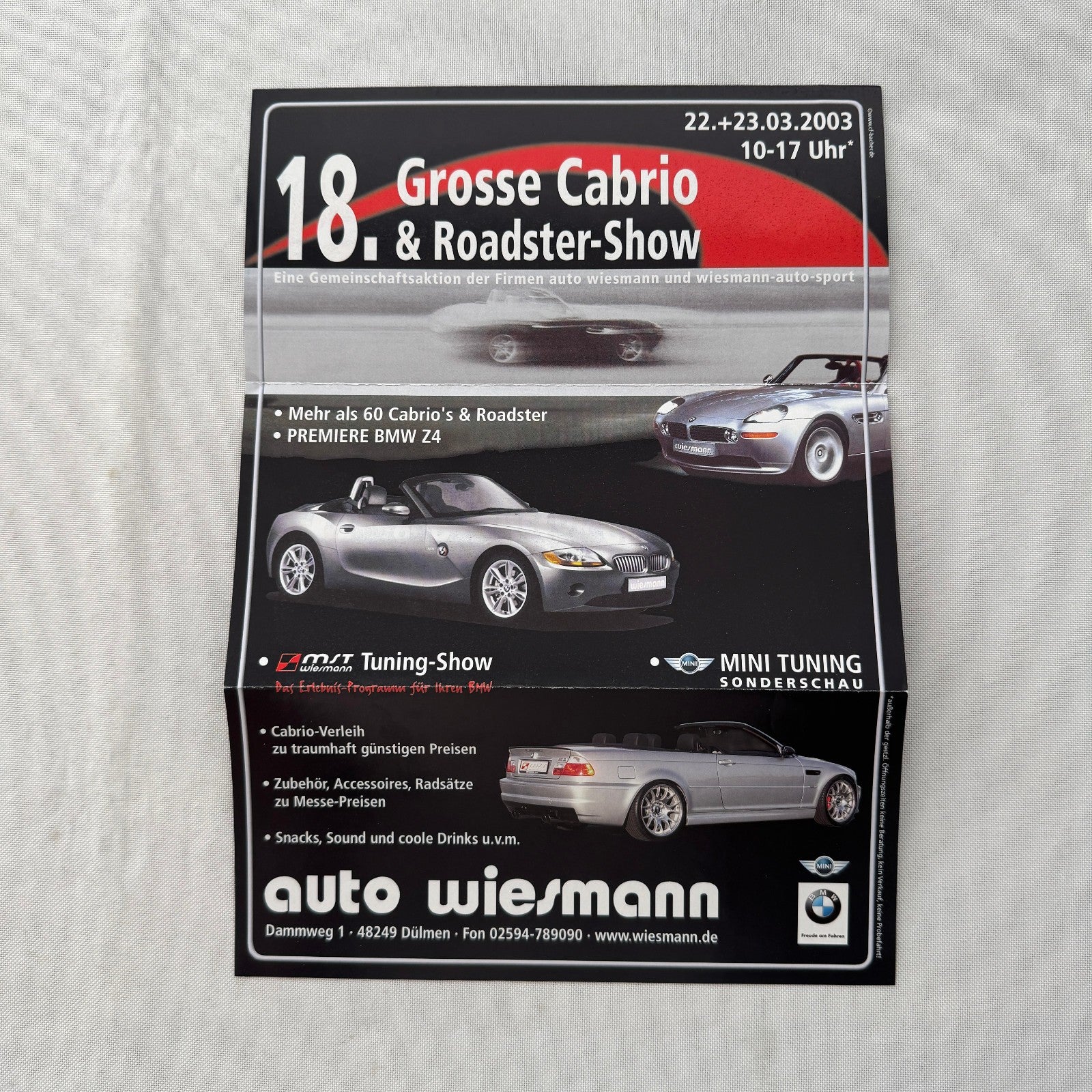 Wiesmann Car Sales Brochure Catalog Lot Wiesmann Roadster German Text