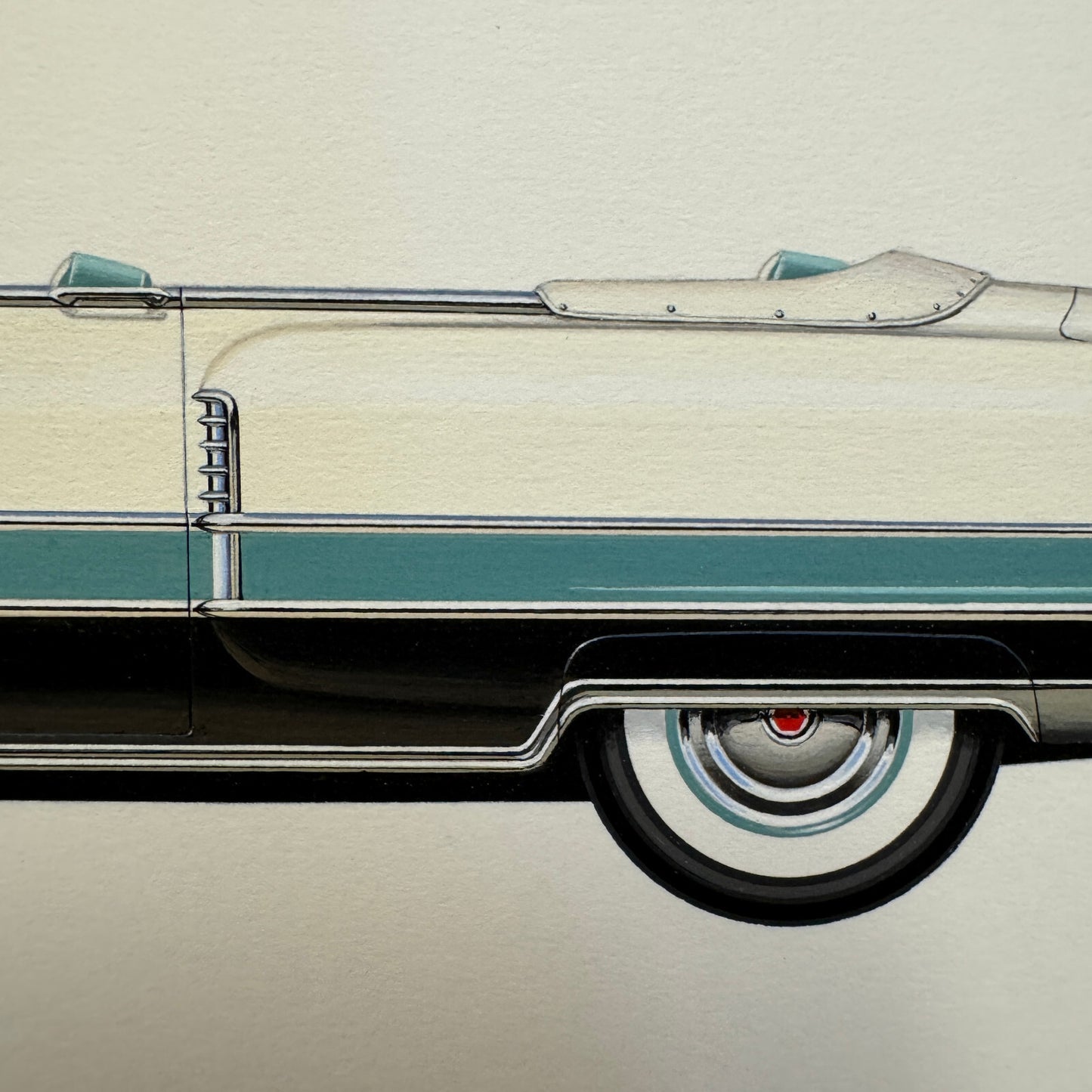1955 Packard Caribbean Convertible Car Illustration Art Drawing Hand Drawn