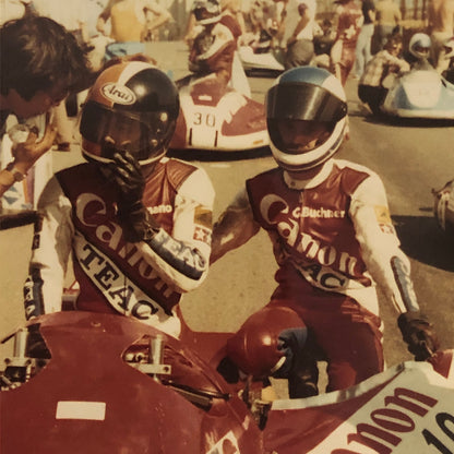 Vintage Motorcycle Sidecar Racing Photo photograph Rider Side Car