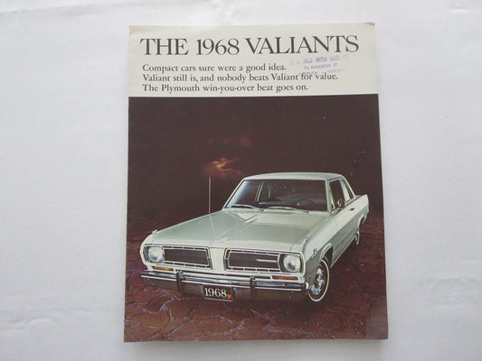 1968 Valiant Car Sales Brochure Catalog Advertising - Signet 100 2 Door 4 Door 