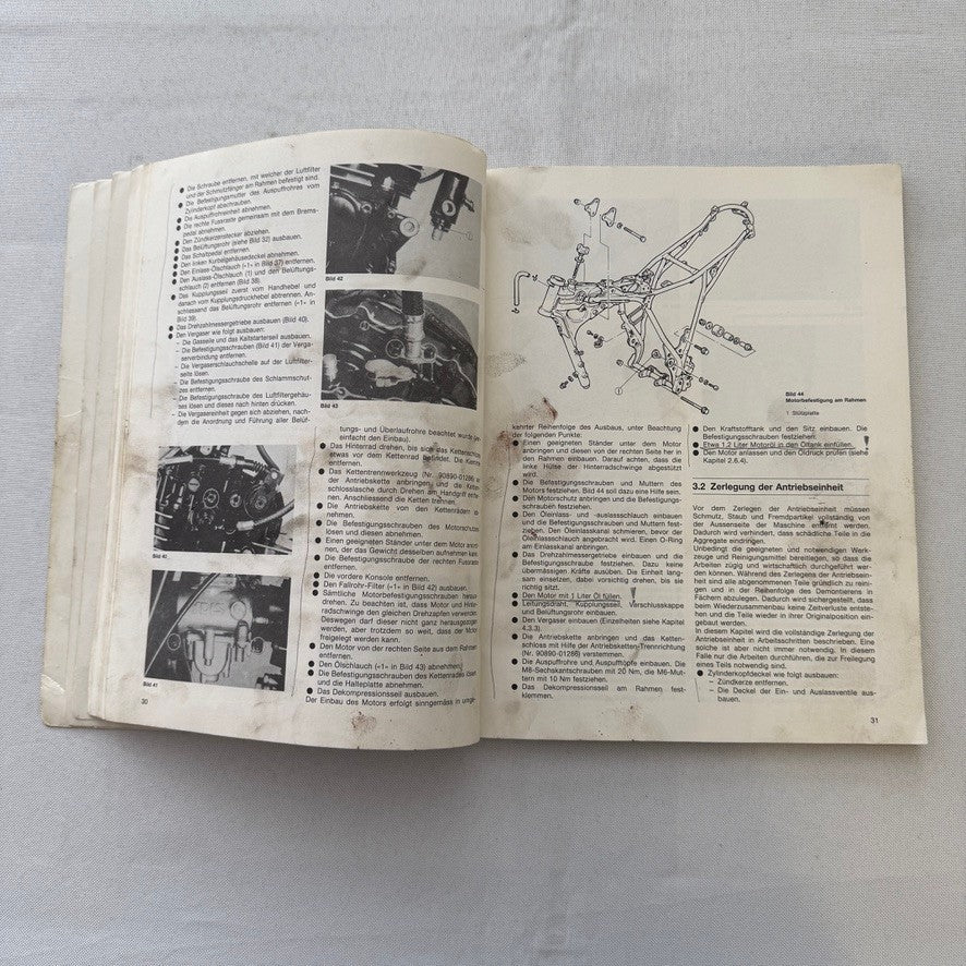 Vintage Yamaha XT550 Motorcycle Bike Repair Manual Book XT 550 GERMAN