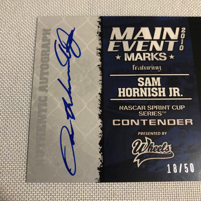 2010 Wheels Main Event Marks Sam Hornish Jr Auto Autograph Signed Card /50