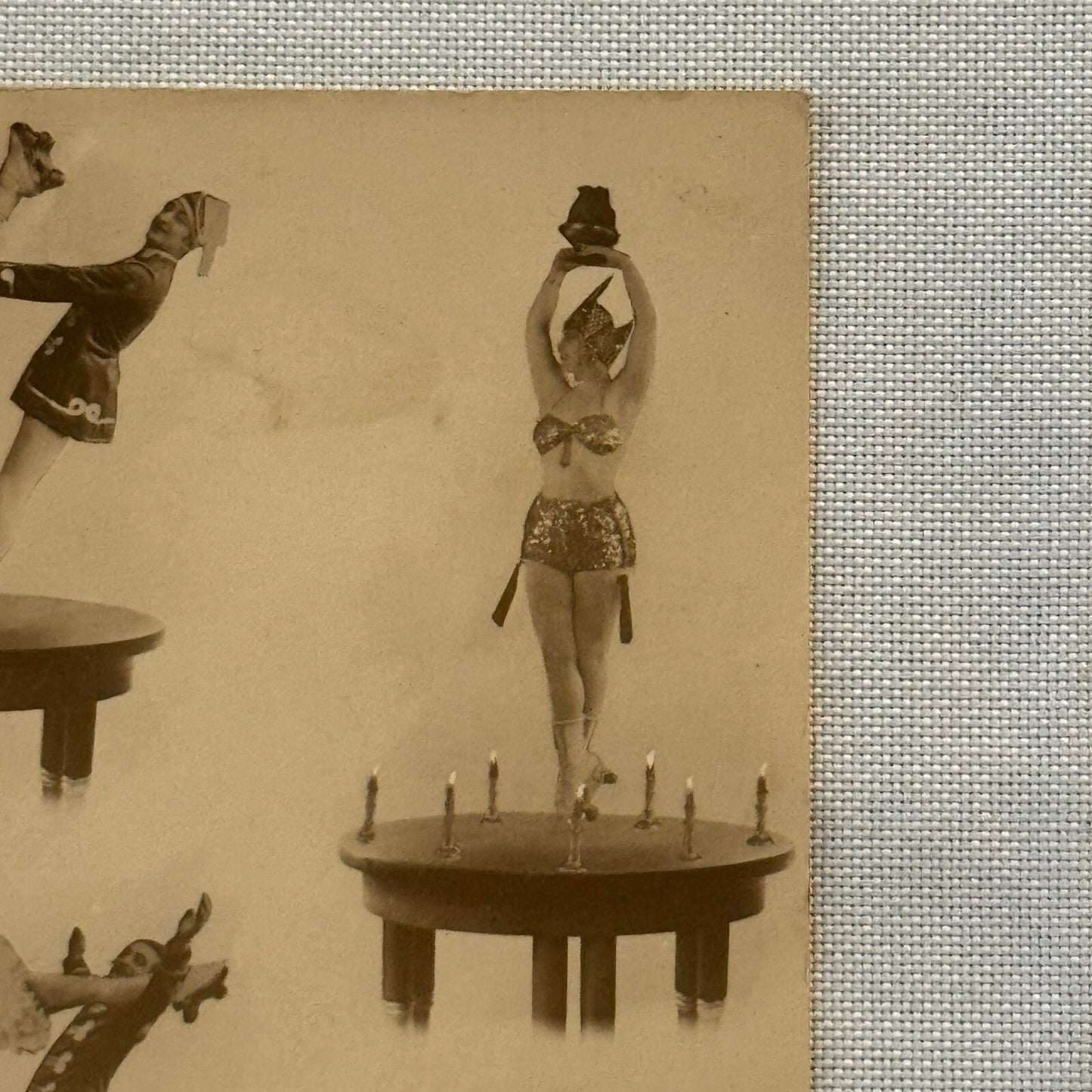 Roller Skating Acrobat Performing Act Circus Postcard The Two Diamonds Vintage