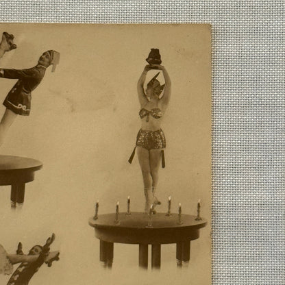 Roller Skating Acrobat Performing Act Circus Postcard The Two Diamonds Vintage