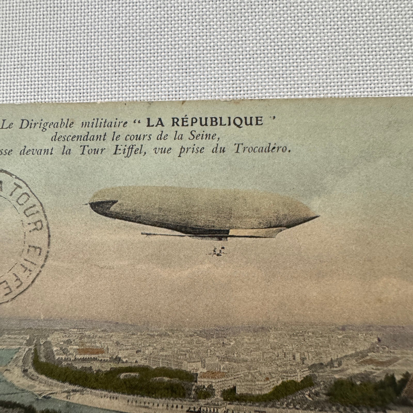 Vintage Zeppelin Airship Dirigible Postcard Post Card French La Republique