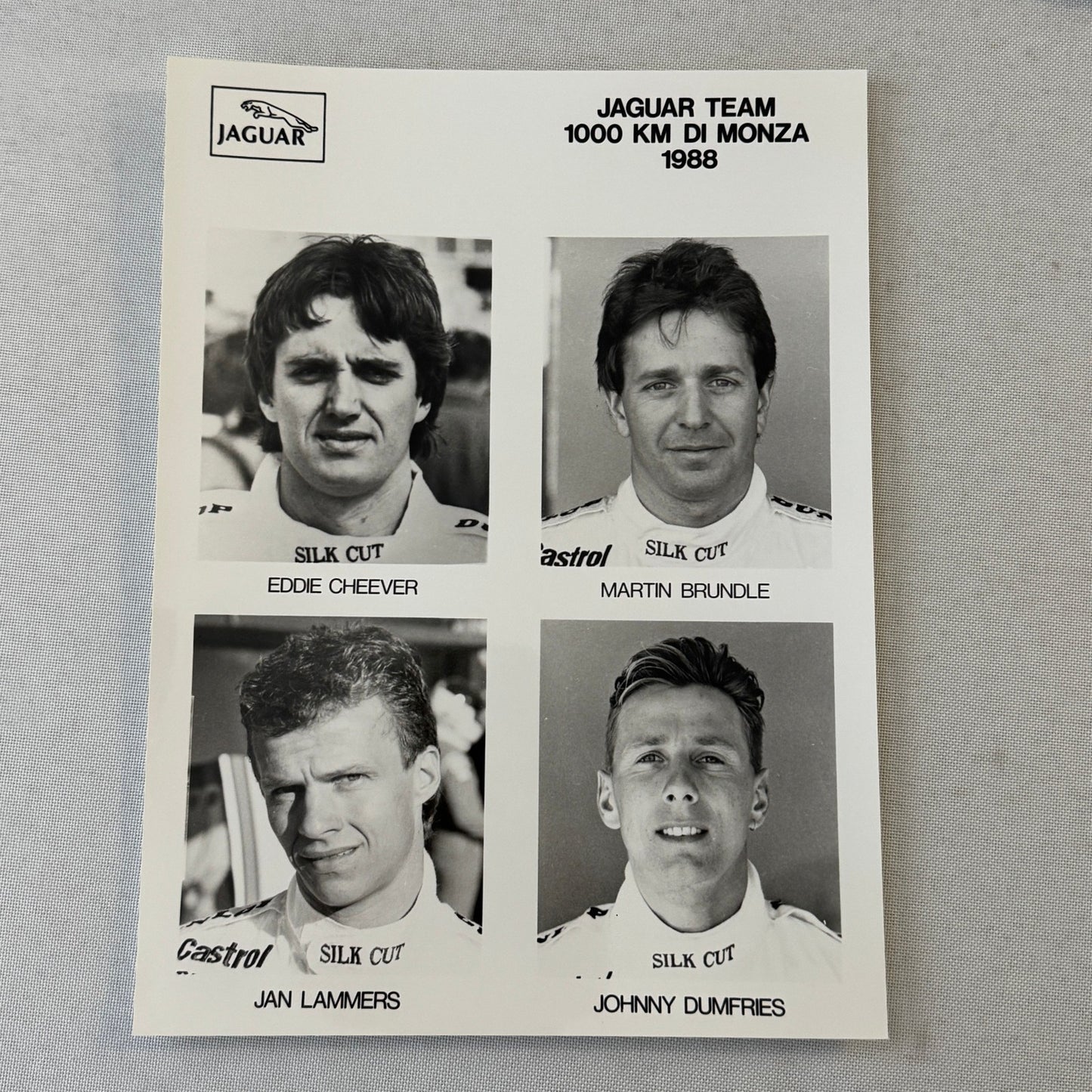 1988 Jaguar Silk Cut Racing Press Kit Photos Jaguar Day at Monza ITALIAN
