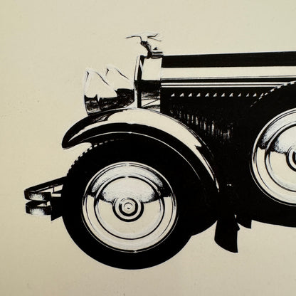 1929 Hispano Suiza Torpedo Automobile Illustration Art Drawing Hand Drawn