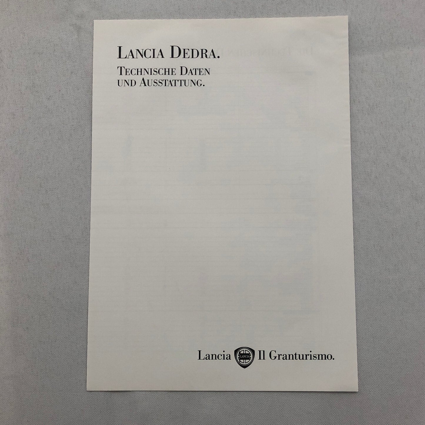 Lancia Dedra Car Sales Brochure Catalog Dedra German Text