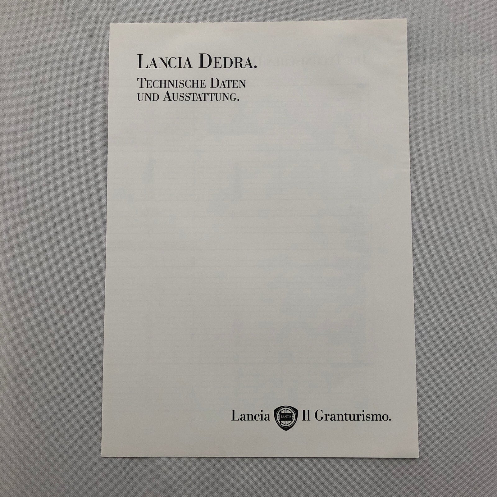 Lancia Dedra Car Sales Brochure Catalog Dedra German Text