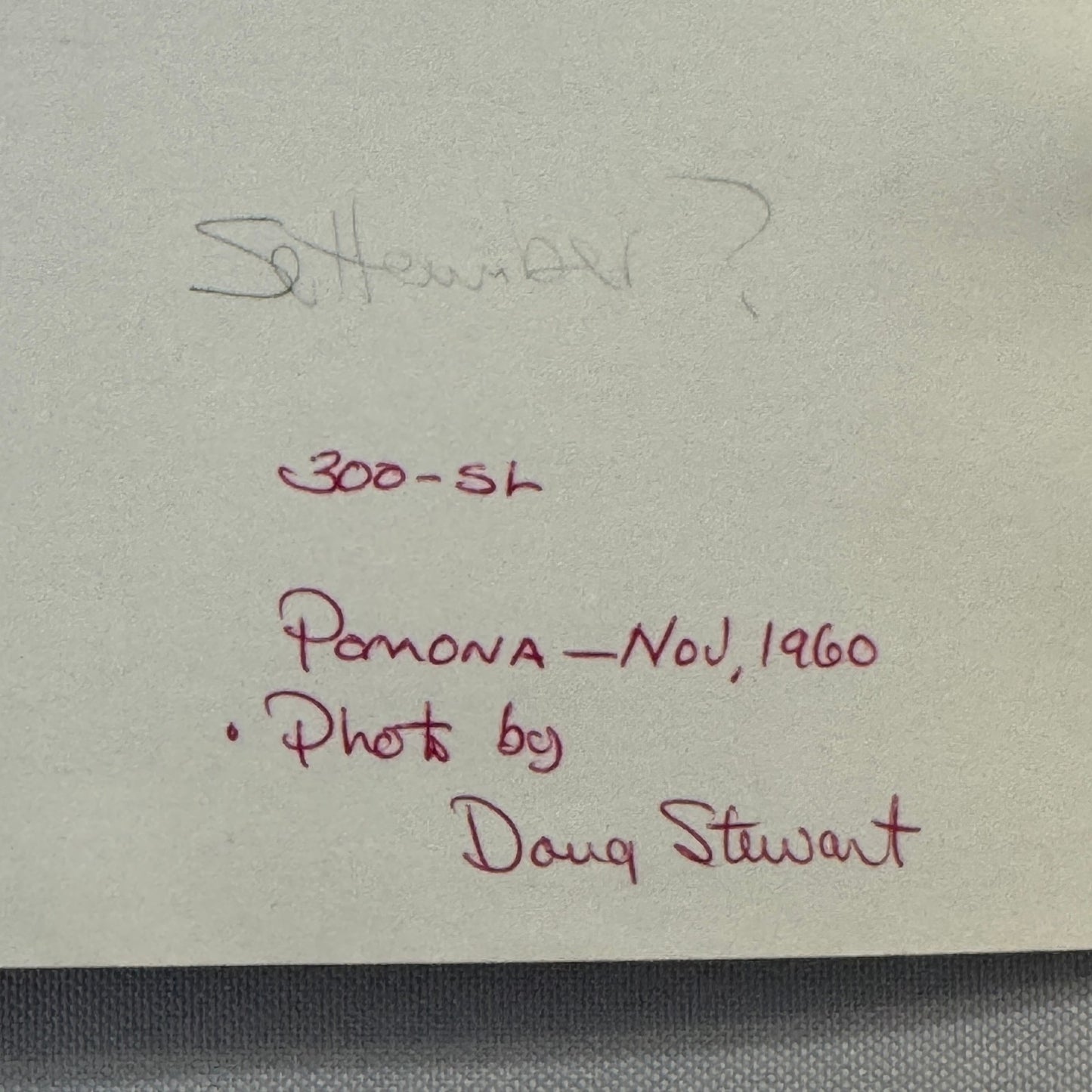 Vintage Mercedes Benz 300SL Gullwing Racing Photo Photograph Pomona 1960