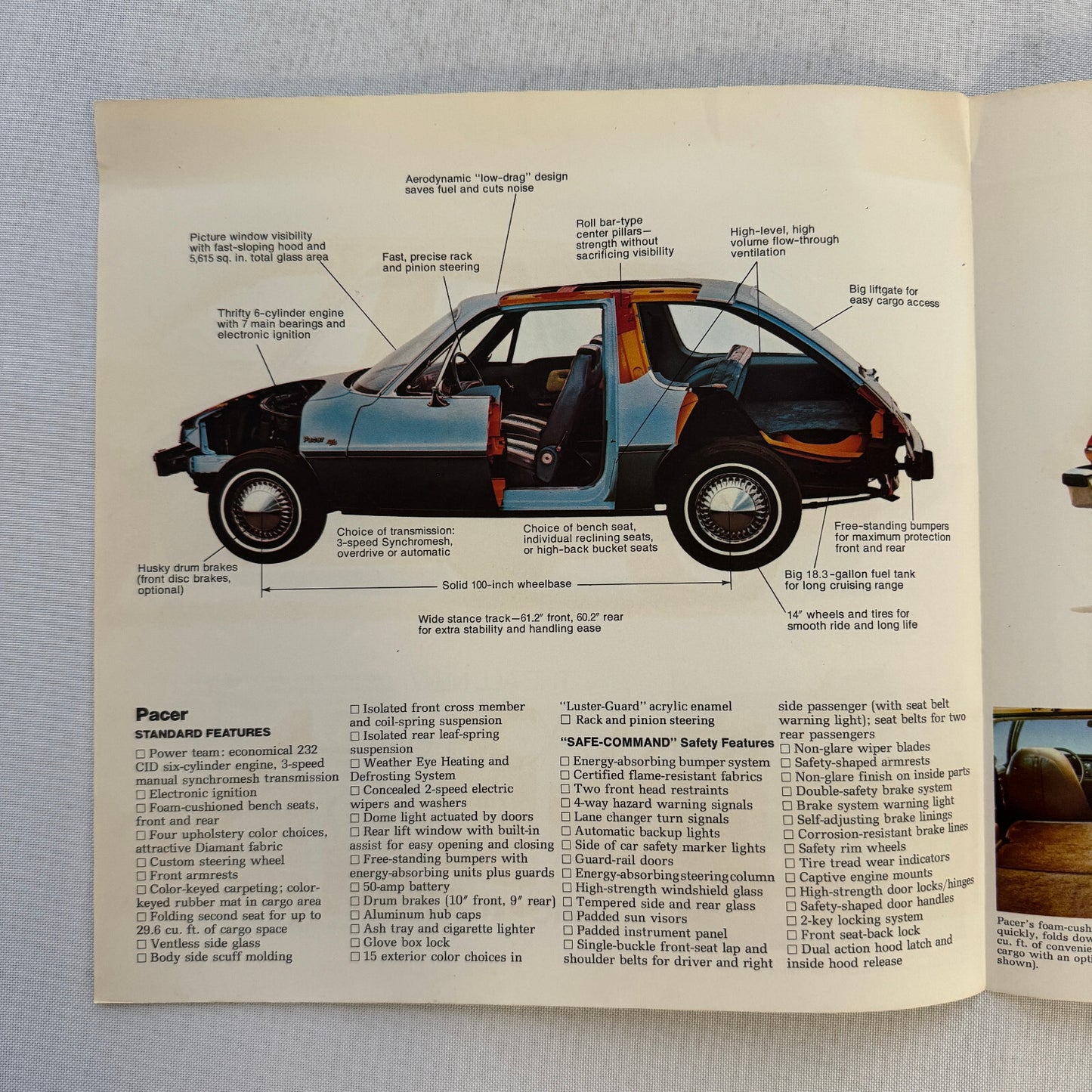 1975 AMC Pacer Car Sales Brochure Catalog American Motors Pacer X Advertising