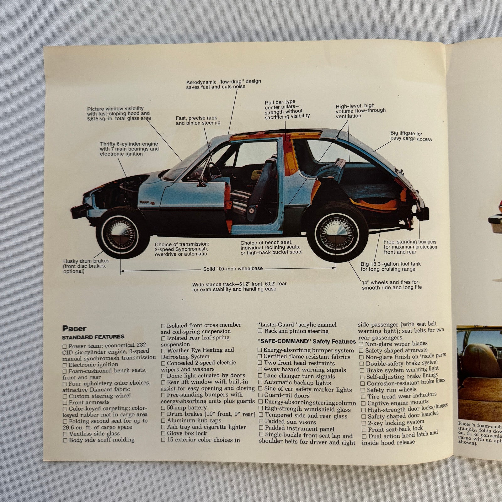 1975 AMC Pacer Car Sales Brochure Catalog American Motors Pacer X Advertising