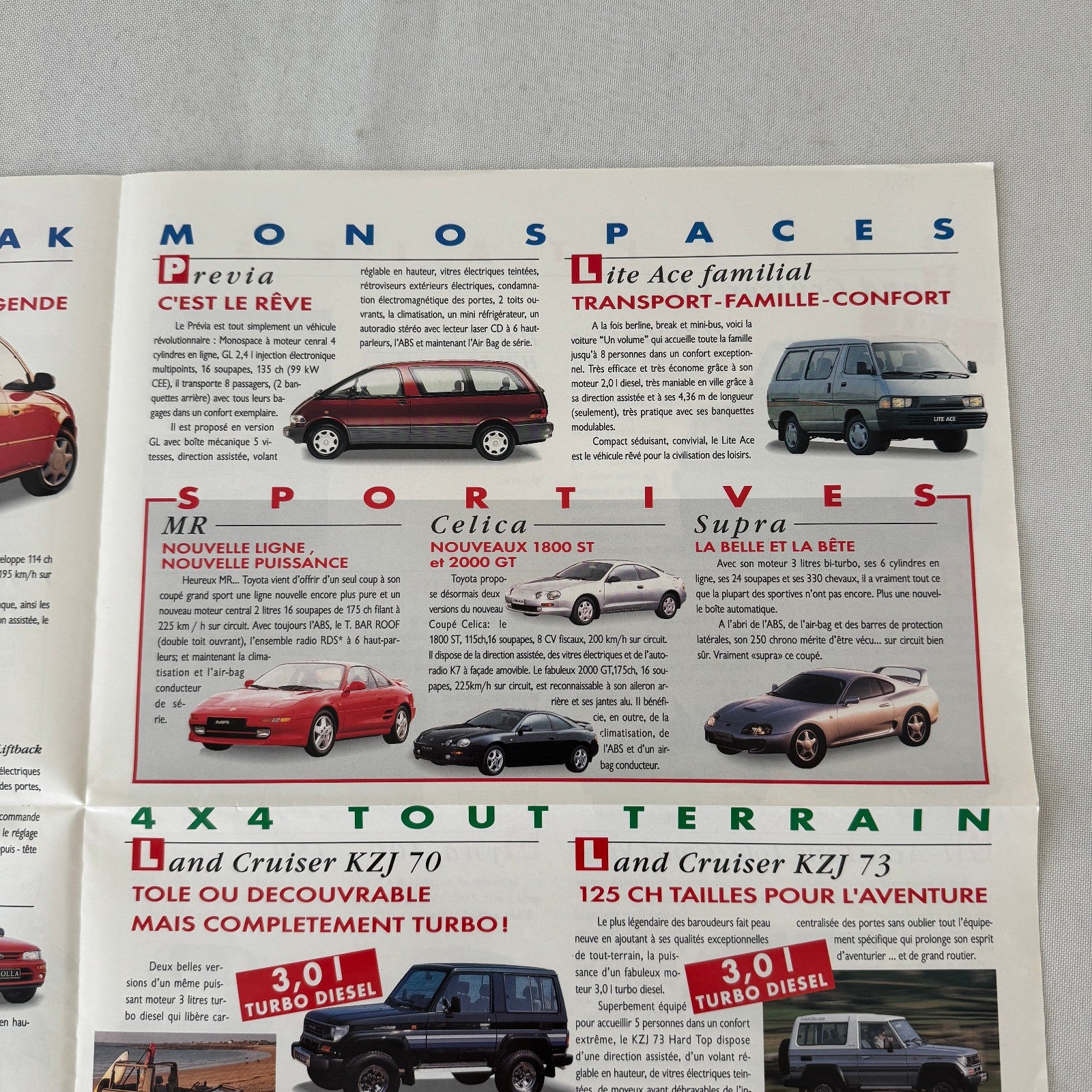 Toyota European Sales Brochure Celica Previa MR Supra 4Runner Land Cruiser 1994