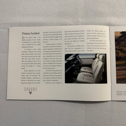 Lancia Prisma Car Sales Brochure Catalog Advertising Prisma Symbol 1600ie