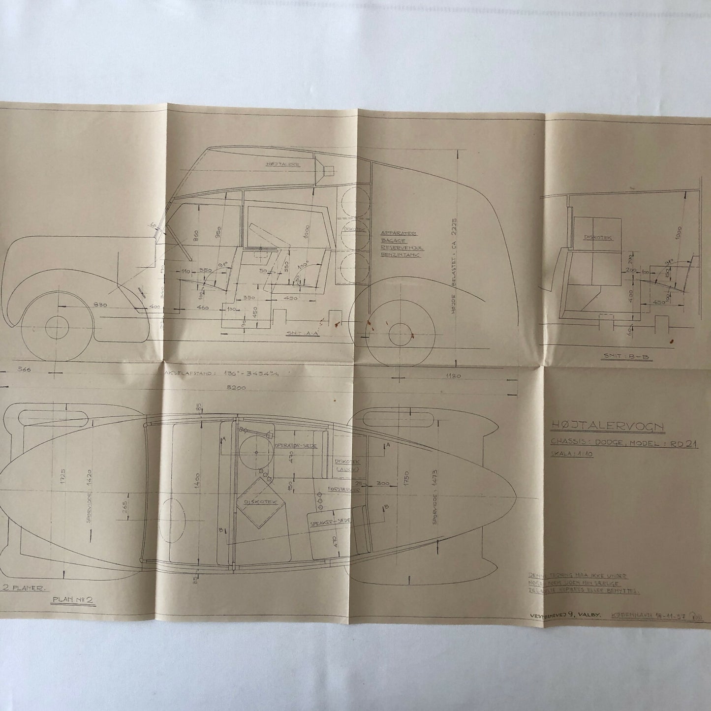 1937 Coachbuilder Truck Design Blueprint Rendering Blue Print Dodge Chassis Van