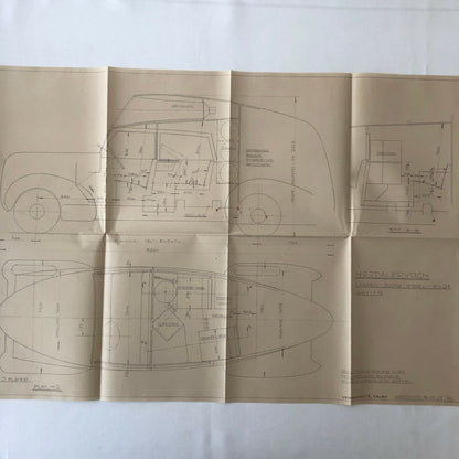 1937 Coachbuilder Truck Design Blueprint Rendering Blue Print Dodge Chassis Van