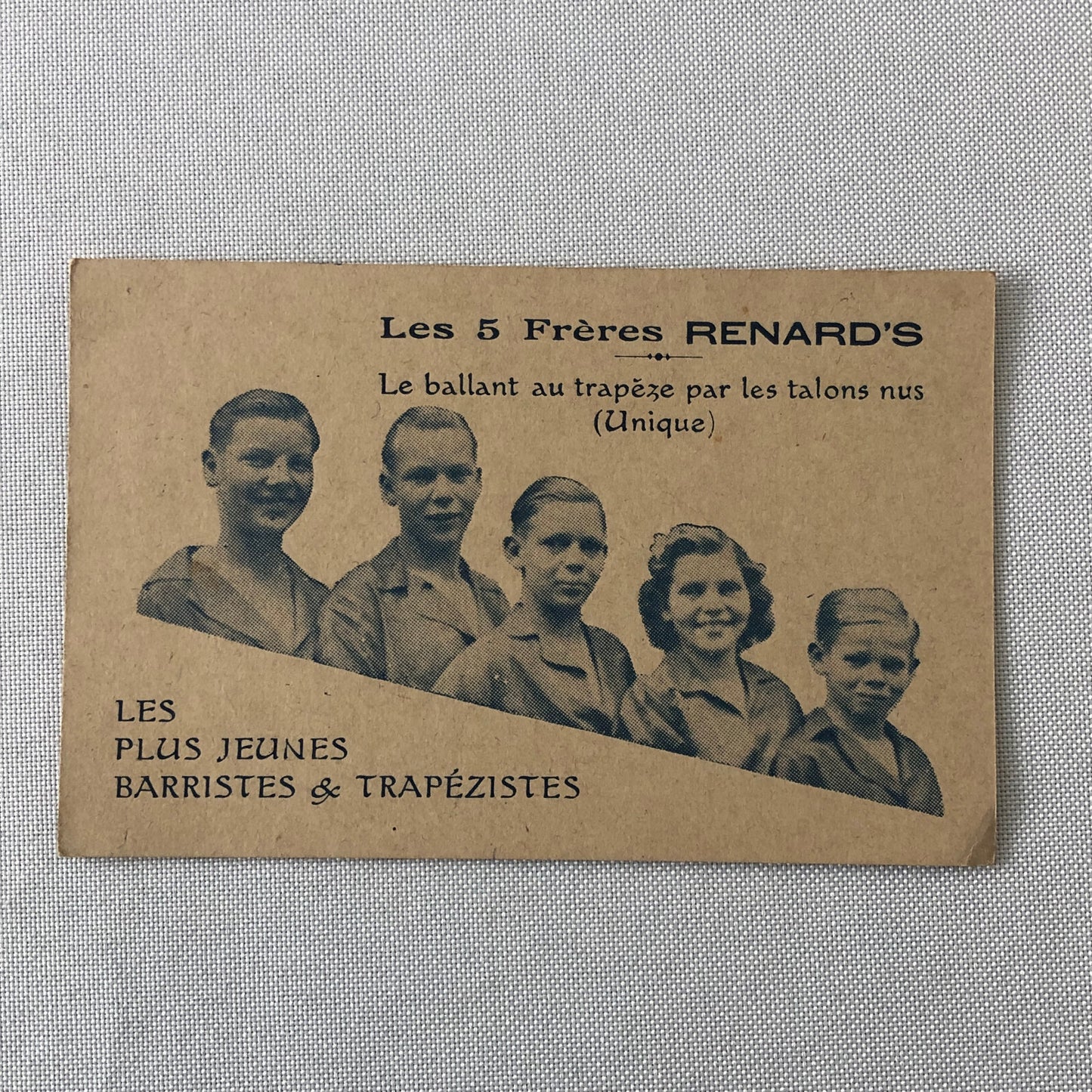 Circus Trapeze Acrobat Children Act Les 5 Freres Renards Postcard Post Card