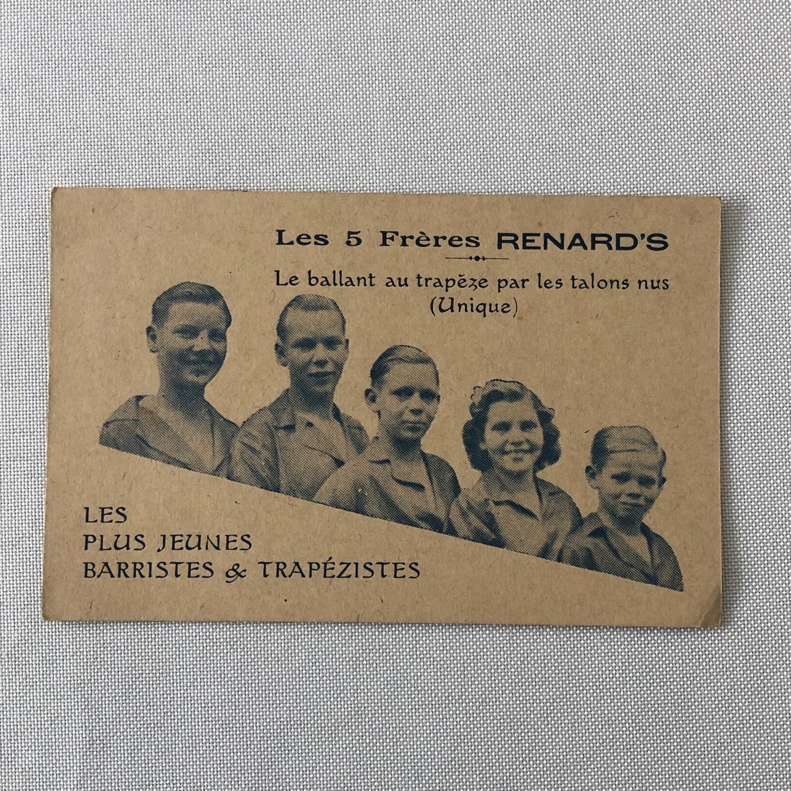 Circus Trapeze Acrobat Children Act Les 5 Freres Renards Postcard Post Card