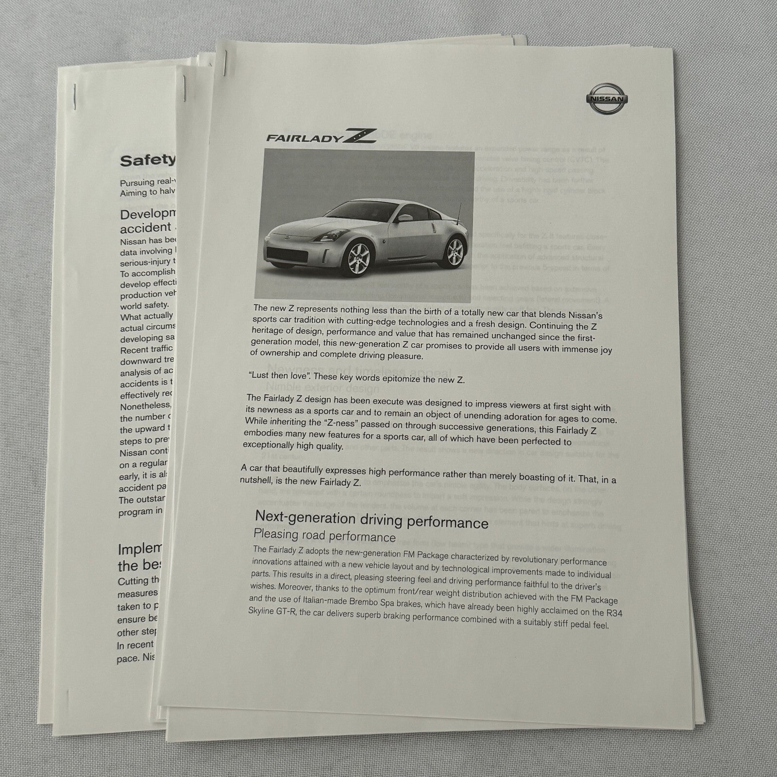 Nissan Tokyo Motor Show Concept Car Press KIt Brochure with CD Fairlady Z Nails
