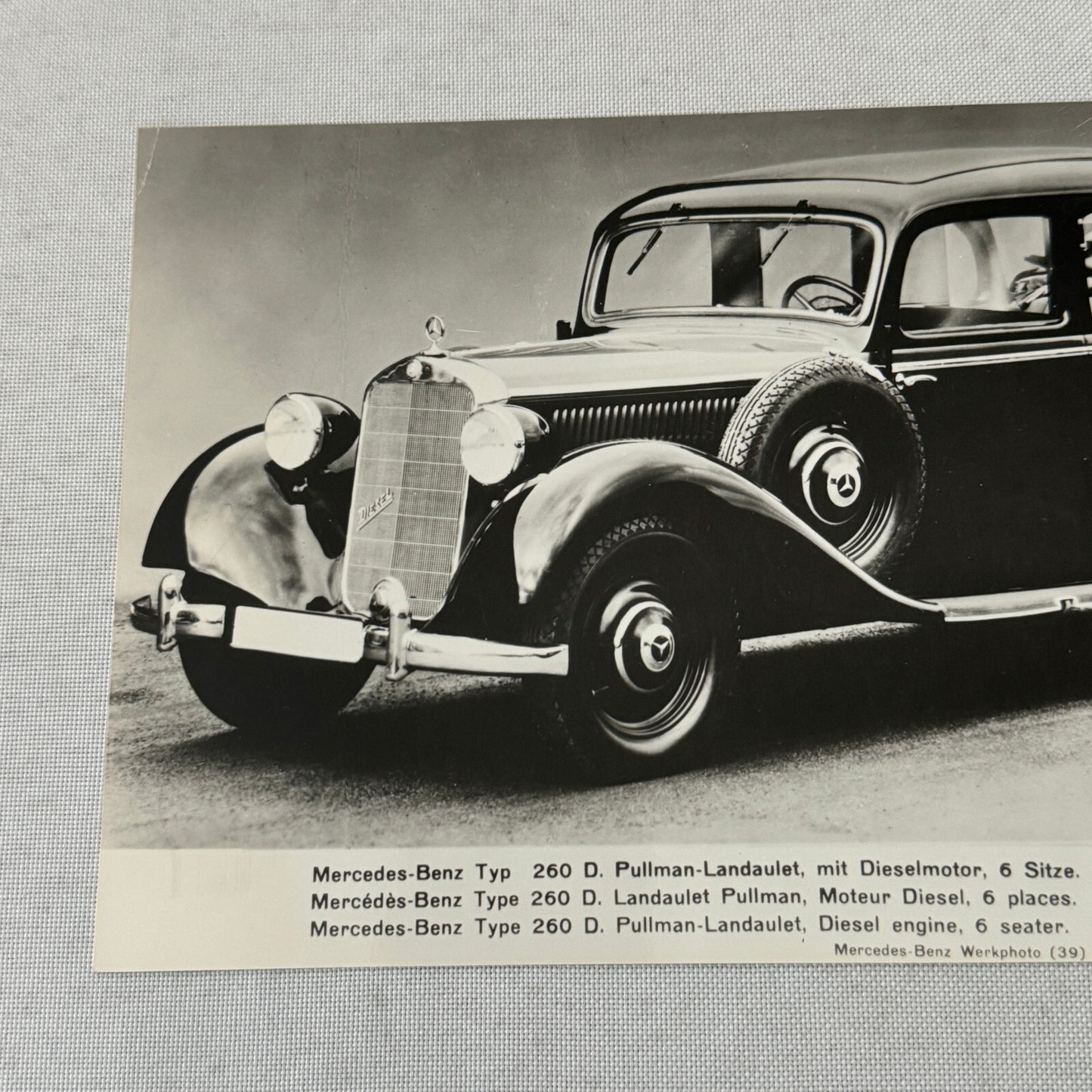 Mercedes Benz Typ 260 D Pullman Landaulet Factory Press Photo Photograph 260D