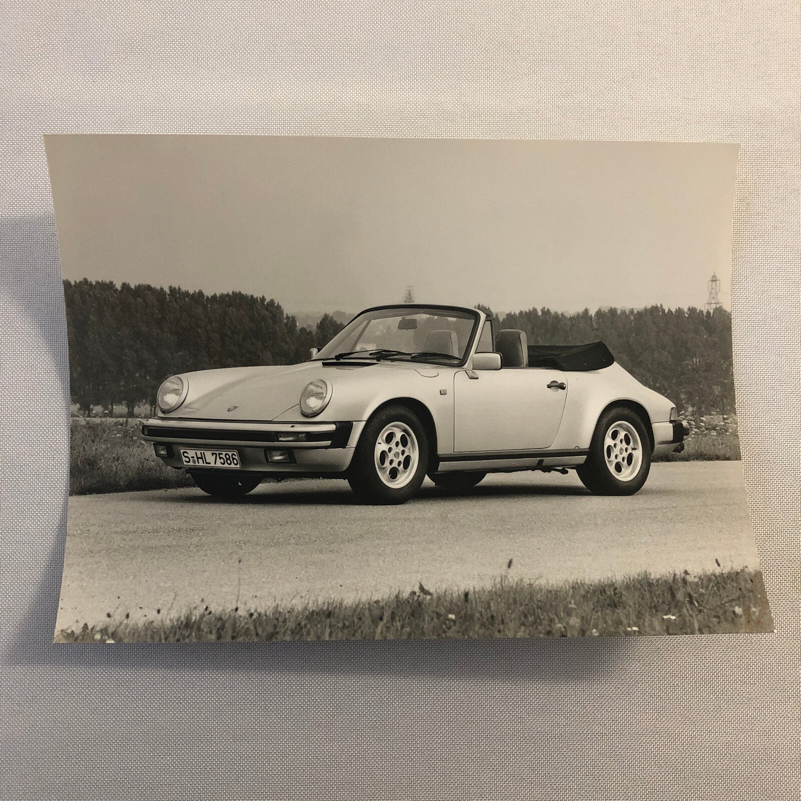 Vintage Porsche 911 Carrera Cabriolet Convertible Factory Werkfoto Press Photo