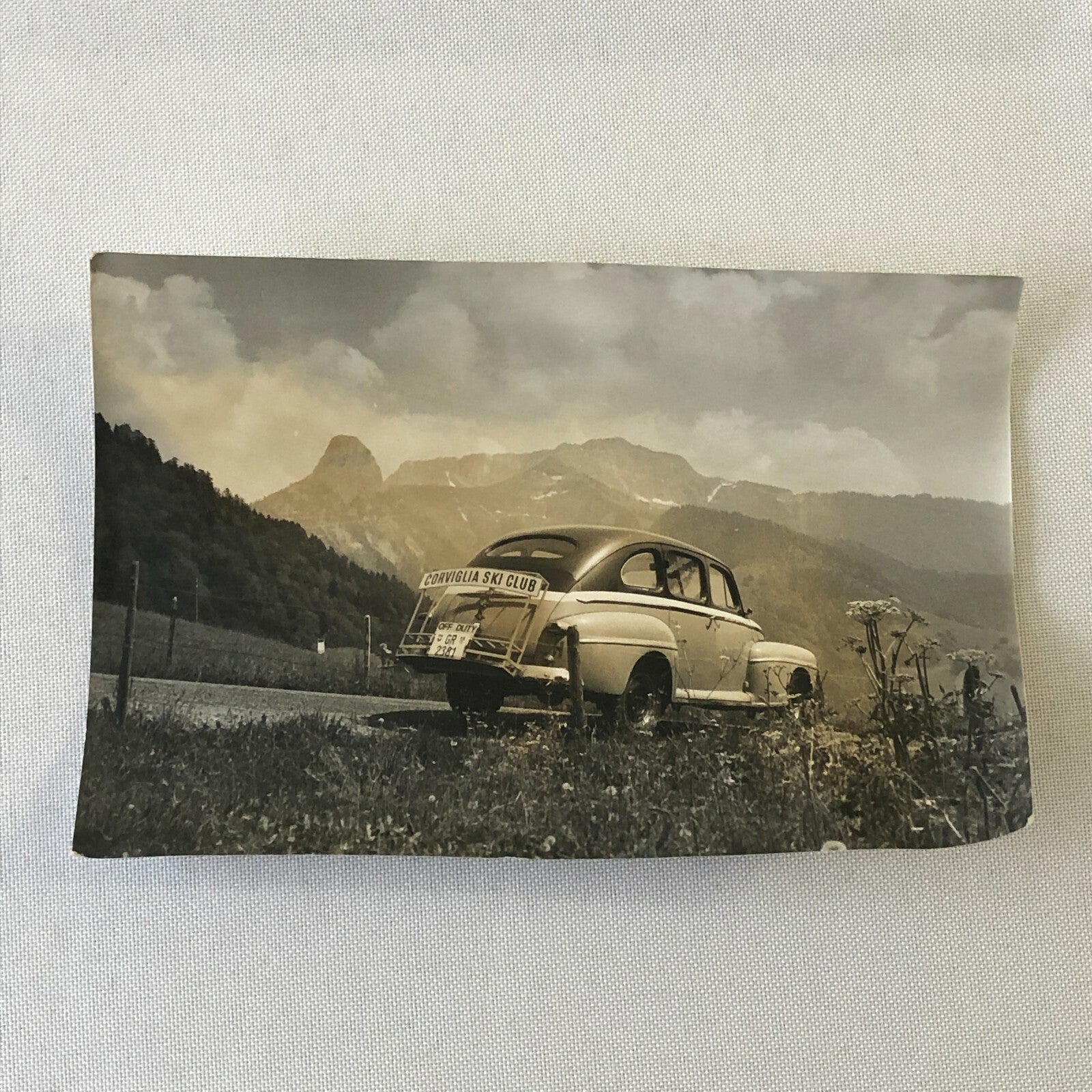 1947 Ford Corviglia Ski Club Car Photo Photograph Print Lot of 2 