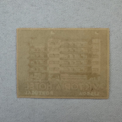 Vintage Hotel Travel Label Victoria Hotel Lisboa Portugal