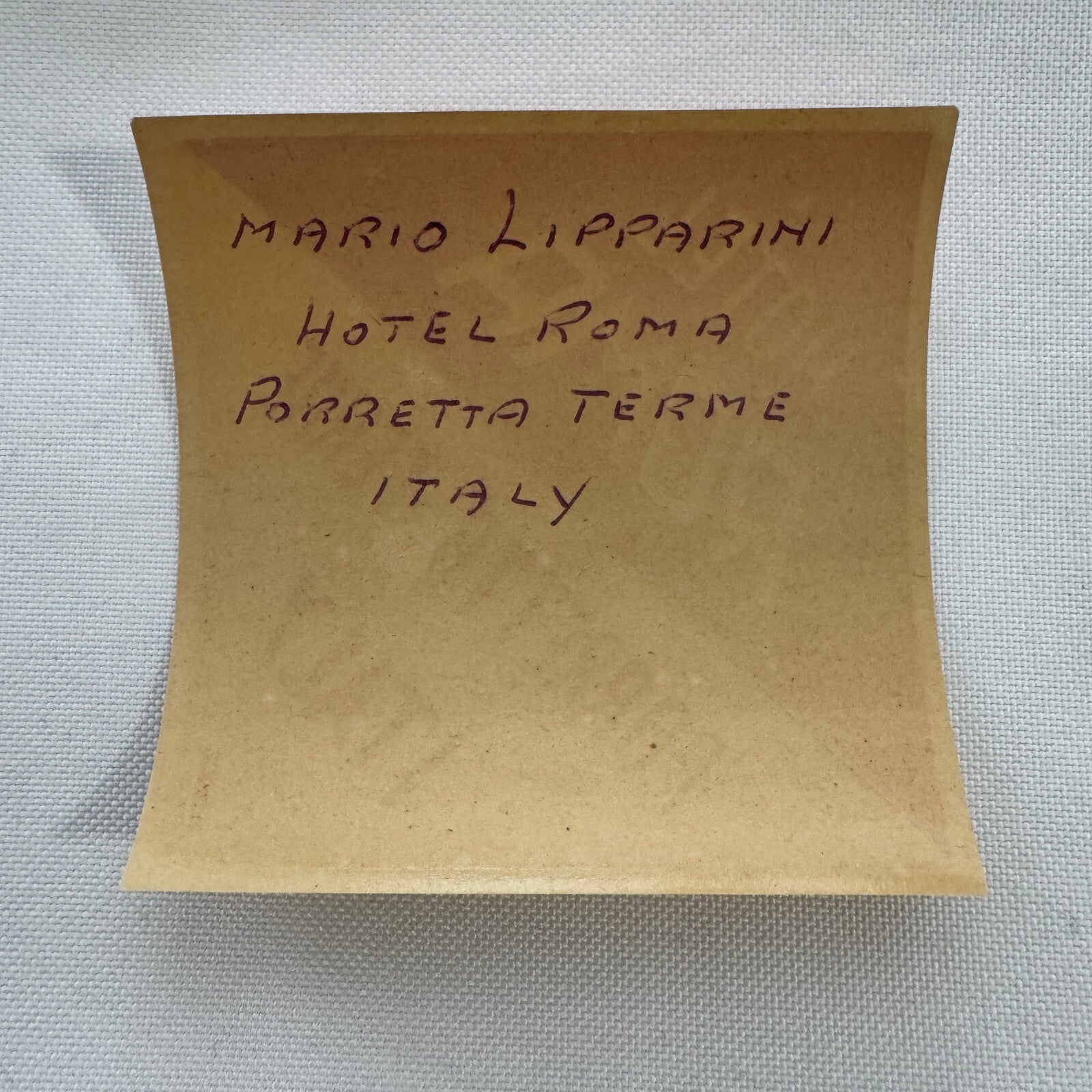 Vintage Travel Luggage Label Hotel Roma Porretta Terme Italy Italian