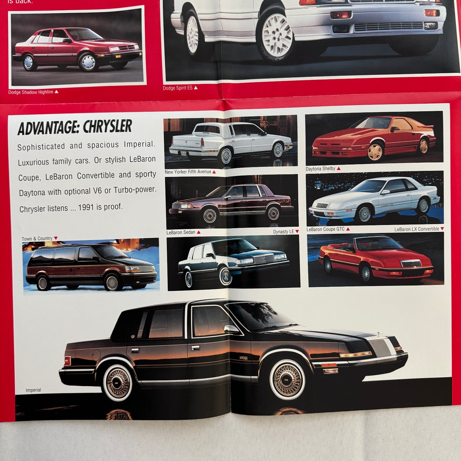 1991 Dodge Sales Brochure Catalog Stealth Poster Shadow Dakota Pickup LeBaron +