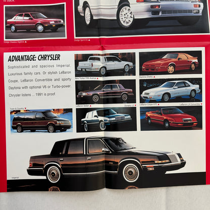 1991 Dodge Sales Brochure Catalog Stealth Poster Shadow Dakota Pickup LeBaron +