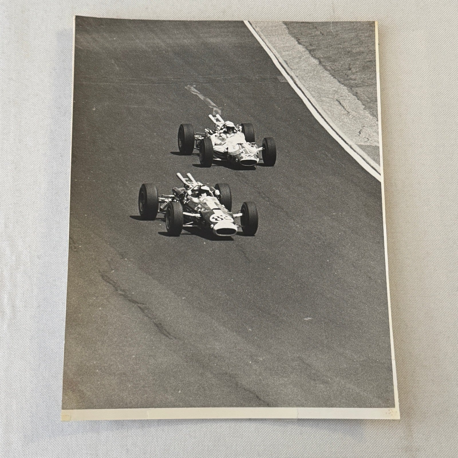 1965 Vintage Racing Photo AJ Foyt Jim Clark Photograph F1 Formula One