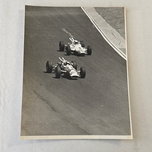 1965 Vintage Racing Photo AJ Foyt Jim Clark Photograph F1 Formula One