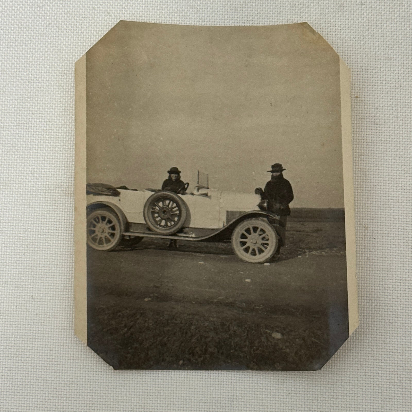 Vintage Photograph Photo Antique Men in Early Automobile Car