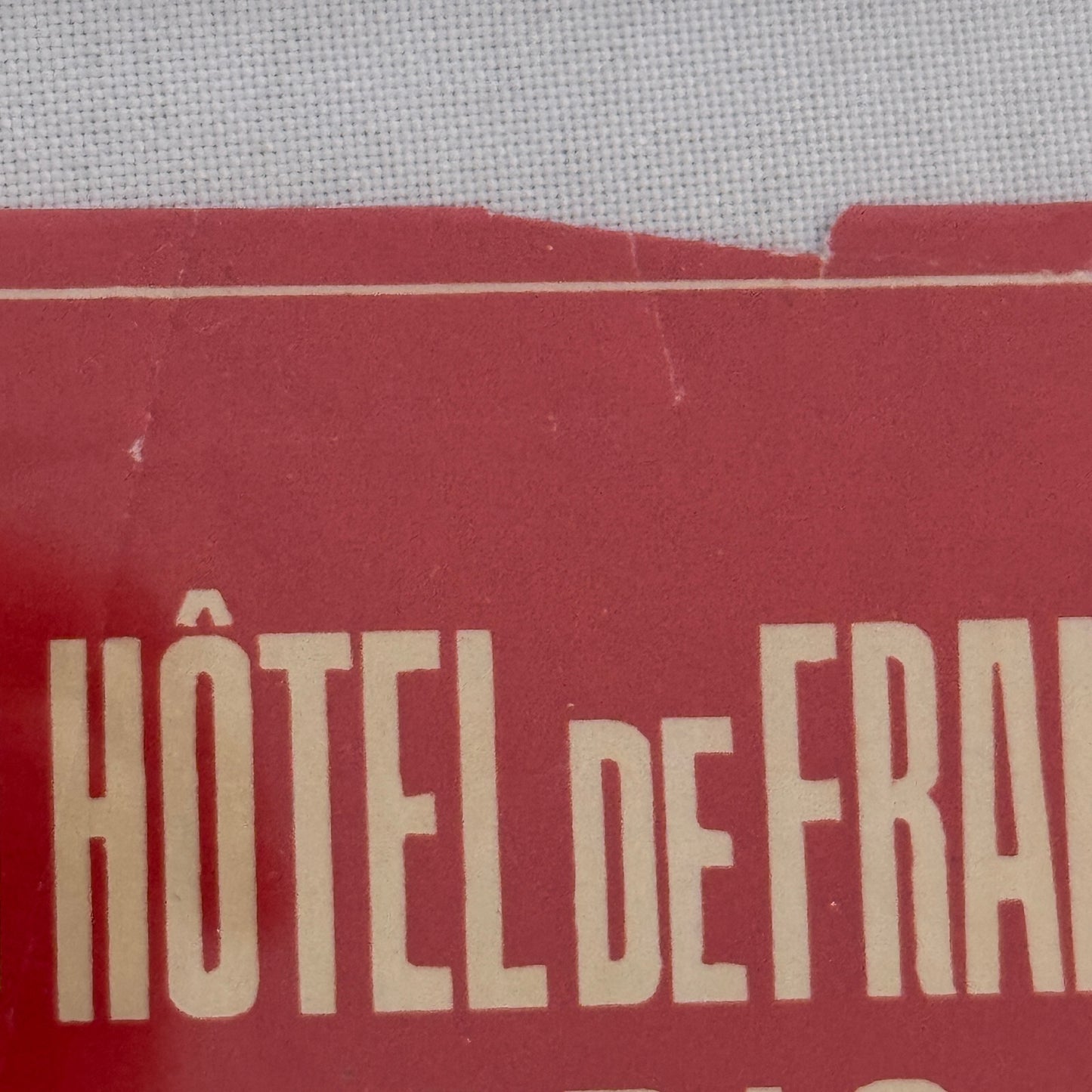 Vintage Hotel Travel Label Grand Hotel de France et Paris Cadiz French