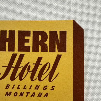 Vintage Travel Luggage Label Northern Hotel Billings Montana