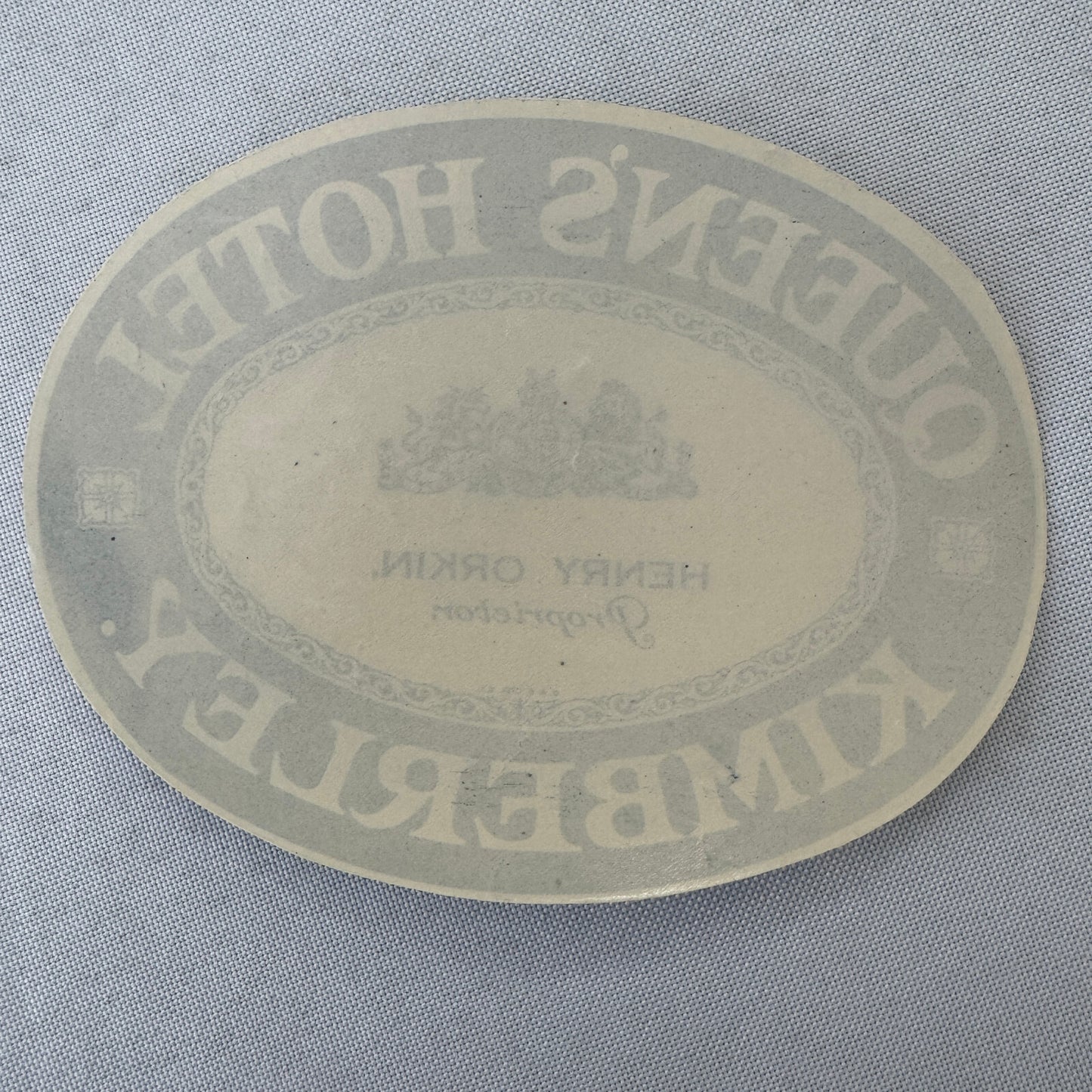 Vintage Hotel Travel Luggage Label Queen's Hotel Kimberley South Africa