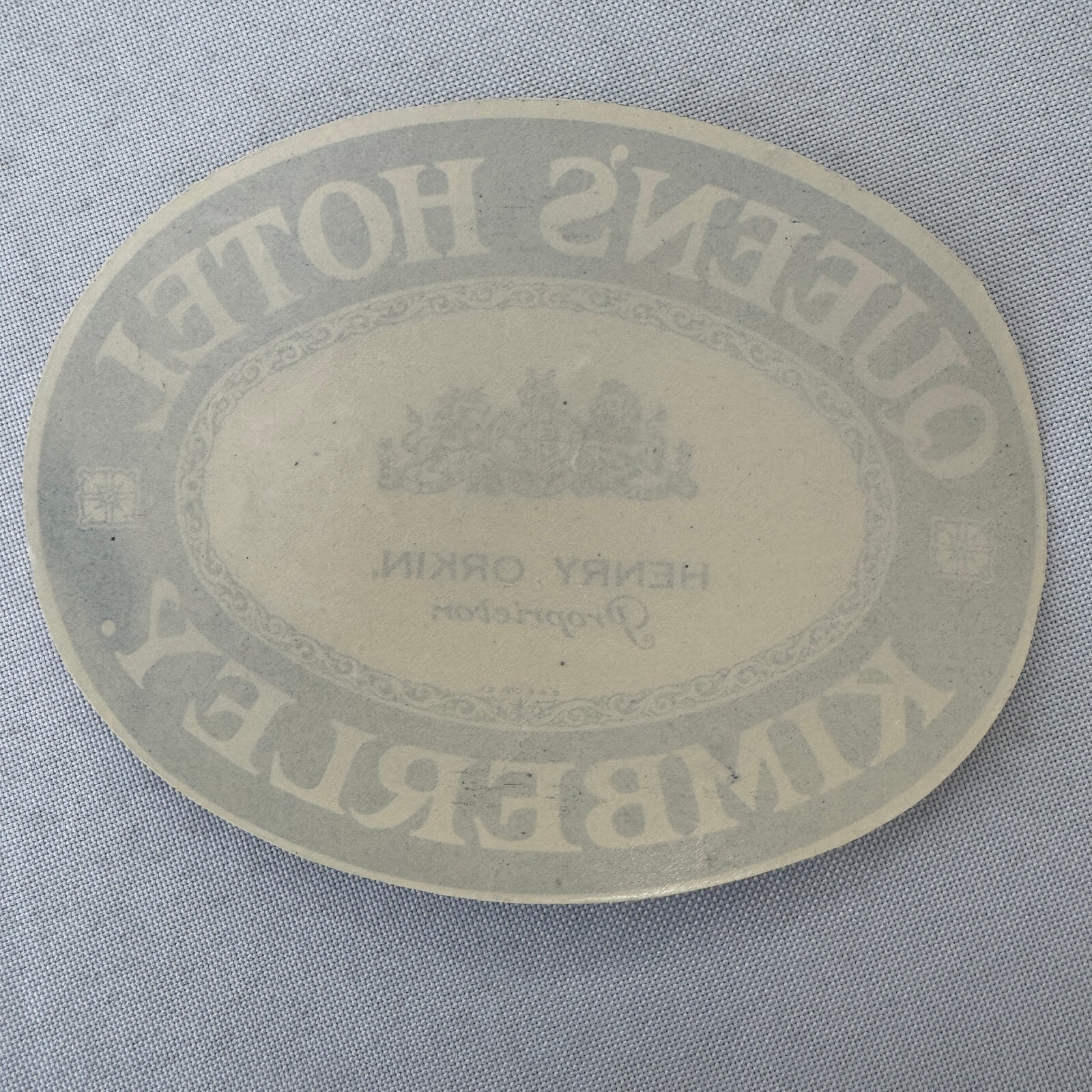 Vintage Hotel Travel Luggage Label Queen's Hotel Kimberley South Africa